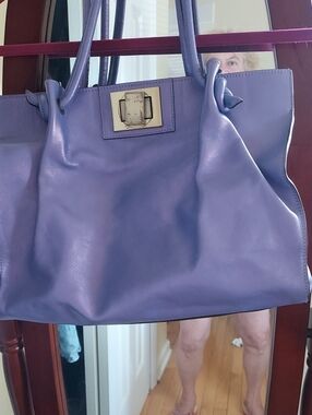 Paolo Masi Purple Leather Shoulder Bag Made In Italy